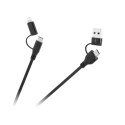 Kabel wtyk USB A/C - wtyk USB C/lightning (2+2) 1m Kabel wtyk USB A/C - wtyk USB C/lightning (2+2) 1m