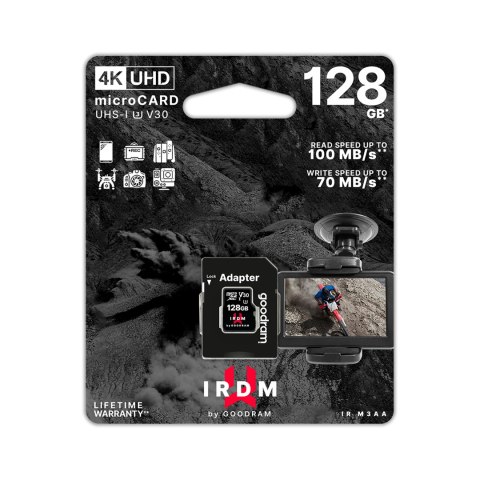 Karta pamięci microSD 128 GB UHS-I U3 Goodram z adapterem Karta pamięci microSD 128 GB UHS-I U3 Goodram z adapterem