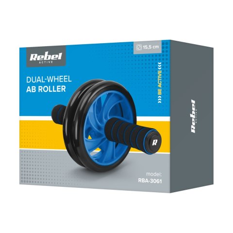 Kółko podwójne, roller do ćwiczeń mięśni brzucha AB Wheel AB-2 , REBEL ACTIVE Kółko podwójne, roller do ćwiczeń mięśni brzucha AB Wheel AB-2 , REBEL ACTIVE