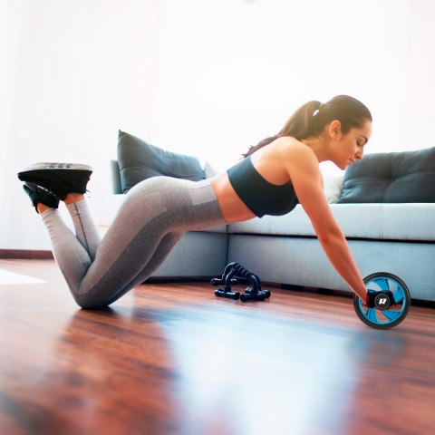 Kółko podwójne, roller do ćwiczeń mięśni brzucha AB Wheel AB-2 , REBEL ACTIVE Kółko podwójne, roller do ćwiczeń mięśni brzucha AB Wheel AB-2 , REBEL ACTIVE