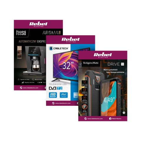 Komplet 3 plakatów Rebel Electro - Drive 10, Ekspres automatyczny, TV Cabletech Komplet 3 plakatów Rebel Electro - Drive 10, Ekspres automatyczny, TV Cabletech