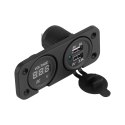 Ładowarka samochodowa 2xUSB 3100 mA z miernikiem napięcia Ładowarka samochodowa 2xUSB 3100 mA z miernikiem napięcia