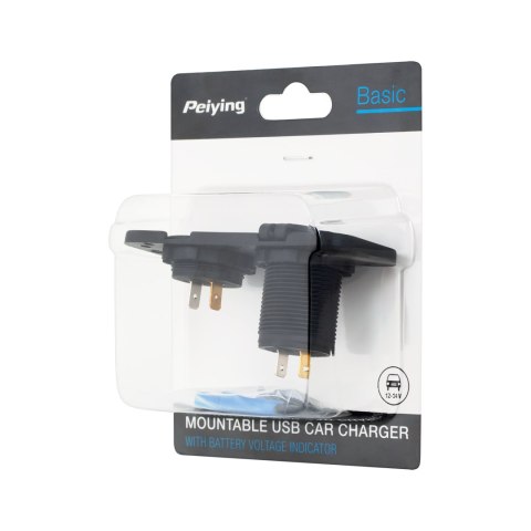 Ładowarka samochodowa 2xUSB 3100 mA z miernikiem napięcia Ładowarka samochodowa 2xUSB 3100 mA z miernikiem napięcia