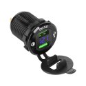 Ładowarka samochodowa 2xUSB z funkcją Quick Charge i miernikiem napięcia Ładowarka samochodowa 2xUSB z funkcją Quick Charge i miernikiem napięcia