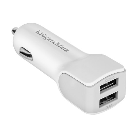 Ładowarka samochodowa Kruger&Matz 2xUSB 3000 mA z funkcją Quick Charge 3.0 Ładowarka samochodowa Kruger&Matz 2xUSB 3000 mA z funkcją Quick Charge 3.0