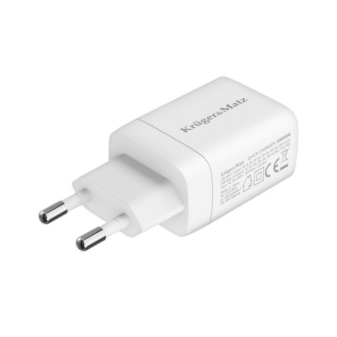 Ładowarka sieciowa Kruger&Matz 45 W GaN z funkcją Power Delivery i Quick Charge Ładowarka sieciowa Kruger&Matz 45 W GaN z funkcją Power Delivery i Quick Charge