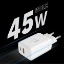 Ładowarka sieciowa Kruger&Matz 45 W GaN z funkcją Power Delivery i Quick Charge Ładowarka sieciowa Kruger&Matz 45 W GaN z funkcją Power Delivery i Quick Charge
