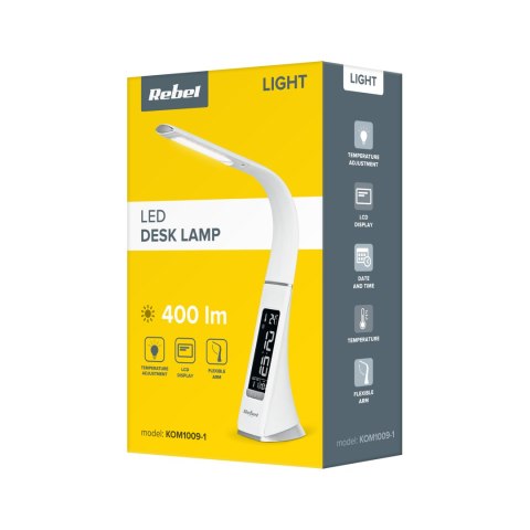 Lampka REBEL Led na biurko (zegar, datownik, temperatura) Lampka REBEL Led na biurko (zegar, datownik, temperatura)