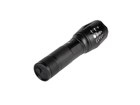 Latarka aluminiowa 10 W z funkcją zoom i kablem micro USB do ładowania Latarka aluminiowa 10 W z funkcją zoom i kablem micro USB do ładowania