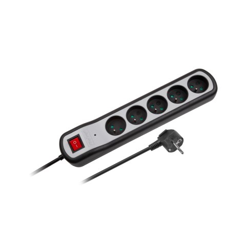 Listwa zasilająca Rebel 5 gniazd z przełącznikiem (5m, 3x1,5mm) Listwa zasilająca Rebel 5 gniazd z przełącznikiem (5m, 3x1,5mm)